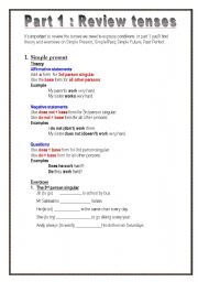 English Worksheet: Conditional and review tenses (9 pages)