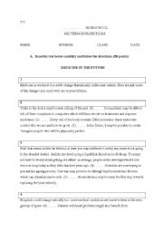 English Worksheet: Reading comprehension test