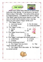 English Worksheet: The Hippo