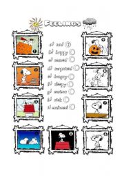 English Worksheet: Feelings (Snoopy)