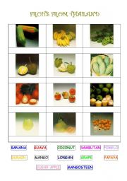 English Worksheet: Fruit from Thailand