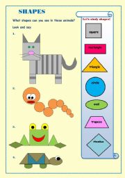 English Worksheet: Fun with shapes