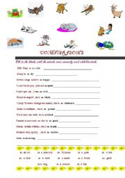 English Worksheet: Similes : Comparisons of animals 