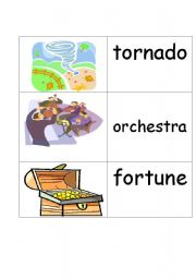 English Worksheet: word /picture cards that contain or part2