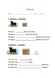 English worksheet: Adjectives