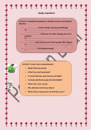 English Worksheet: postman bear (story comprehension)