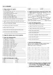 English Worksheet: vocabulary and grammar activity