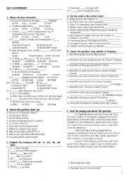English Worksheet: vocabulary and gramar activity