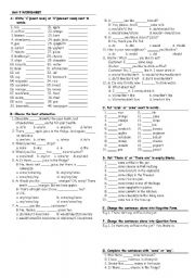 English Worksheet: grammar and vocabulary activity 9