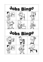 English Worksheet: jobs bingo part1