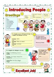 English Worksheet: Introducing people / Greetings