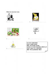 English worksheet: classroom rules