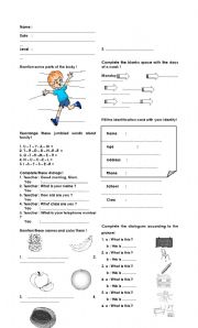 English Worksheet: test children 1
