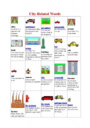 English worksheet: name of places