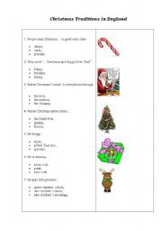 English worksheet: christmas traditions