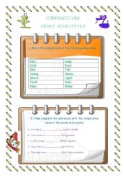 English Worksheet: COMPARATIVES SHORT ADJECTIVES