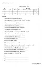 English Worksheet: wh- question words