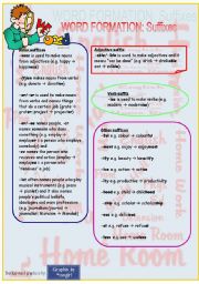 English Worksheet: Word formation: suffixes