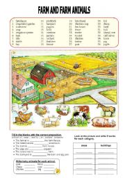 Farm and Farm Animals - Prepositions of Place