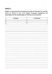 English Worksheet: Writing Test