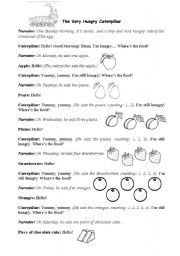 English Worksheet: The Very Hungry Caterpillar - Puppets play