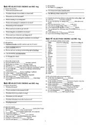 English Worksheet: adjectives