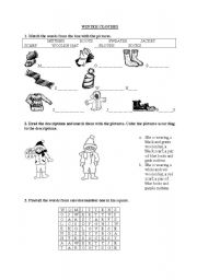 English Worksheet: WINTER CLOTHES