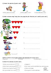 English Worksheet: 6th grades