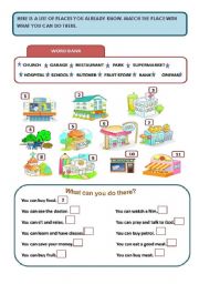 English Worksheet: PLACES - WHAT CAN WE DO THERE?