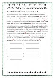 English Worksheet: At the airport (7pages)