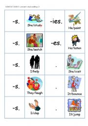 English Worksheet: DOMINO  - PRESENT SIMPLE endings 2 