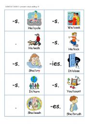 English Worksheet: DOMINO - PRESENT SIMPLE endings 3