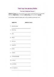 English Worksheet: Test Your Vocabulary Skills
