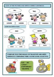 English Worksheet: ADJECTIVES - COMPARATIVES