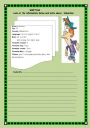 English Worksheet: writing  activity -introduction someone-