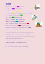 English Worksheet: RELATIVE CLAUSES 3 (WHERE)