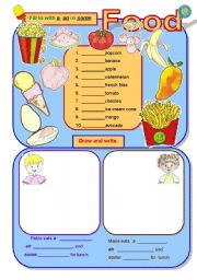 English Worksheet: Food