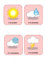 English Worksheet: Weather flashcards - SET 1