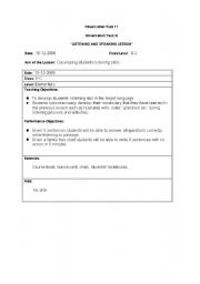 English worksheet: lesson plan and reflection report 