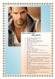 English Worksheet: Write a biography: Ricky Martin 3/4