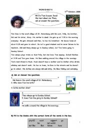 English Worksheet: tom sawyer