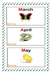 months flash cards