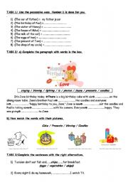 English Worksheet: birthday + possessives