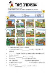 English Worksheet: Types of Housing