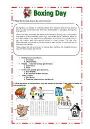 English Worksheet: Boxing Day