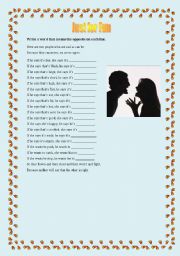 English Worksheet: JUST FOR FUN - opposites