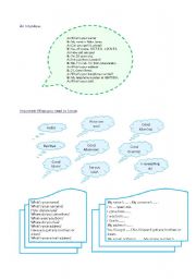 English worksheet: self presentation and greetings