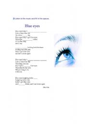 English worksheet: Blue eyes by Elton John