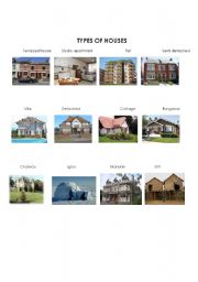 English Worksheet: types of houses