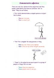 English Worksheet: Demonstratives adjectives